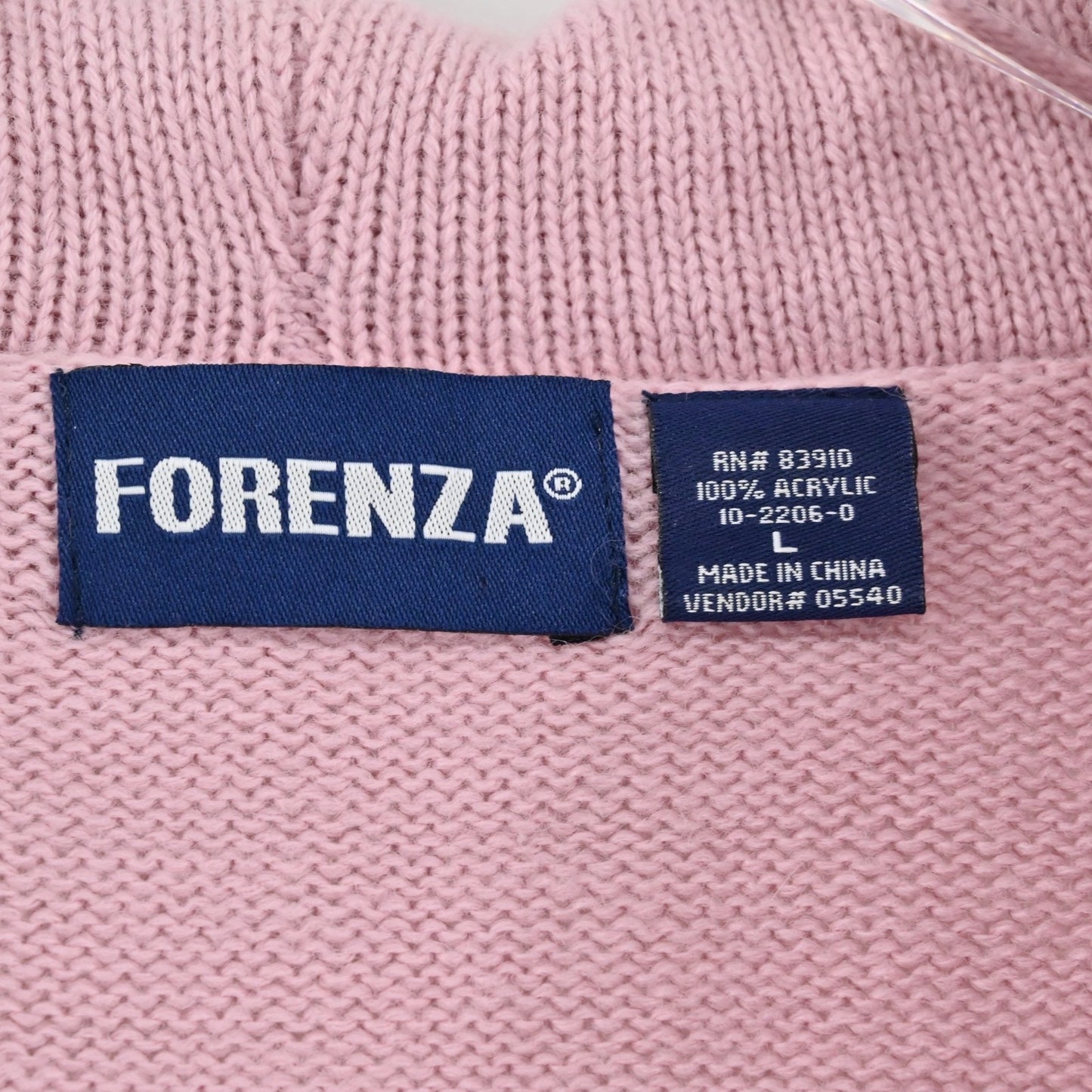 Vtg Y2k Forenza Womens Pink Cropped Cardigan Sweater Size L Pearl Beaded Detail