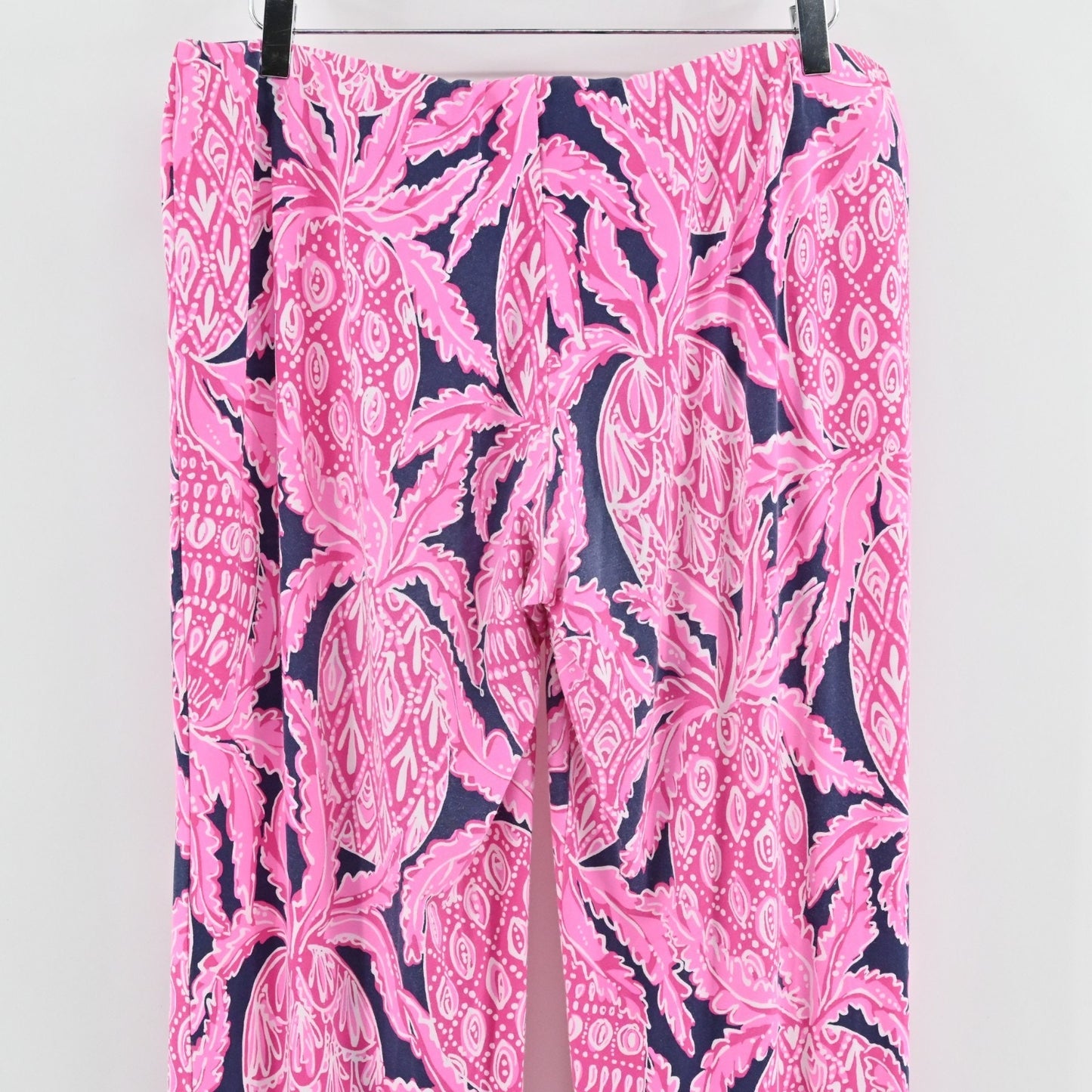 Lilly Pulitzer Womens Georgia May Pants Size XL Coco Safari Pink Navy Pineapple