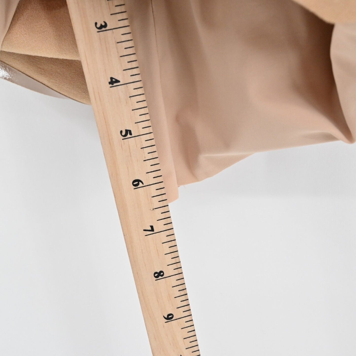 COMMANDO Skirt Size M Faux Patent Leather Tan Mini Bodycon Skort Stretch Pull On