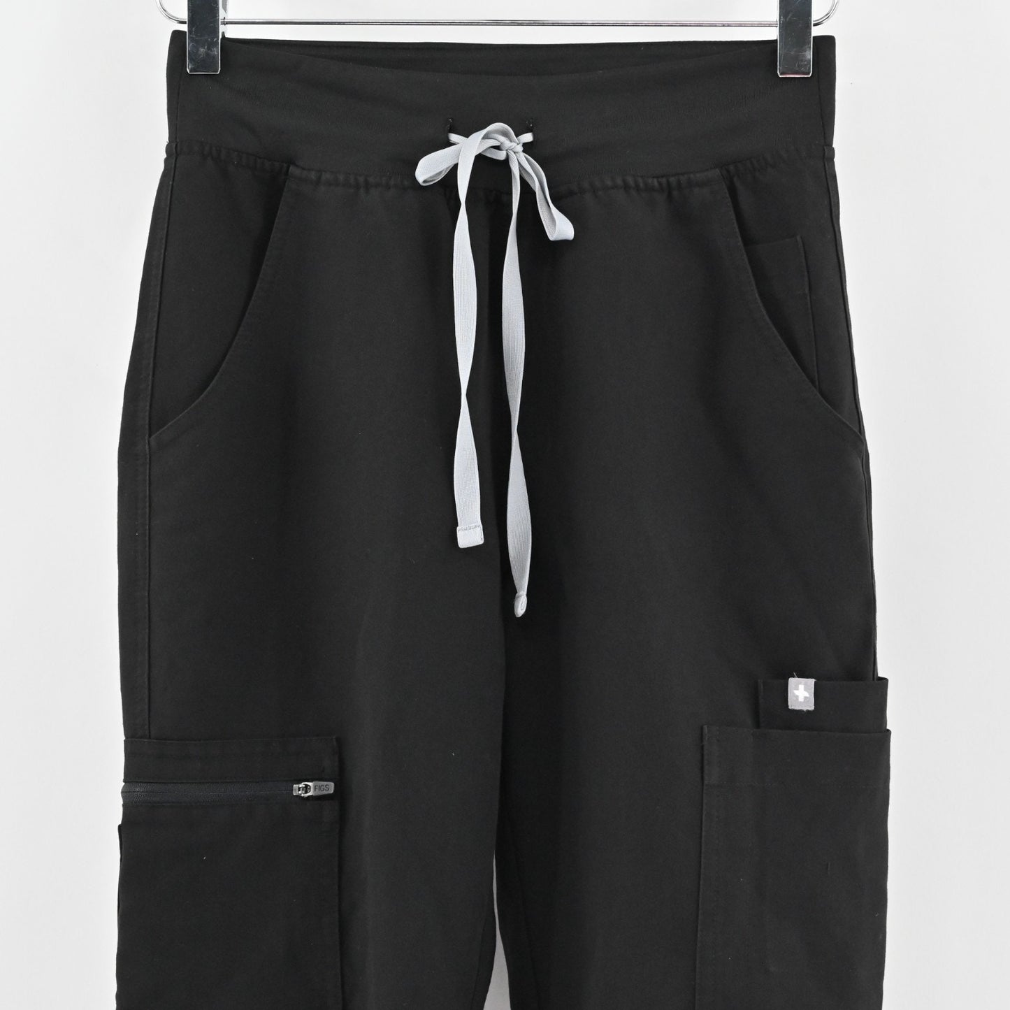 FIGS Womens Scrub Yola Pants Size XS Black High Waisted Skinny Zip Pocket Casual