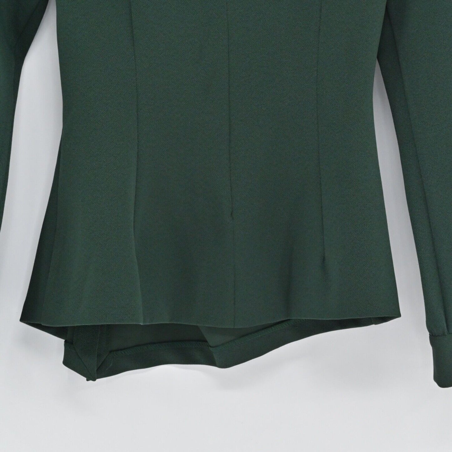 ZARA Skirt Set Womens Size XS Blouse Pleated Velour Emerald Green Retro Career