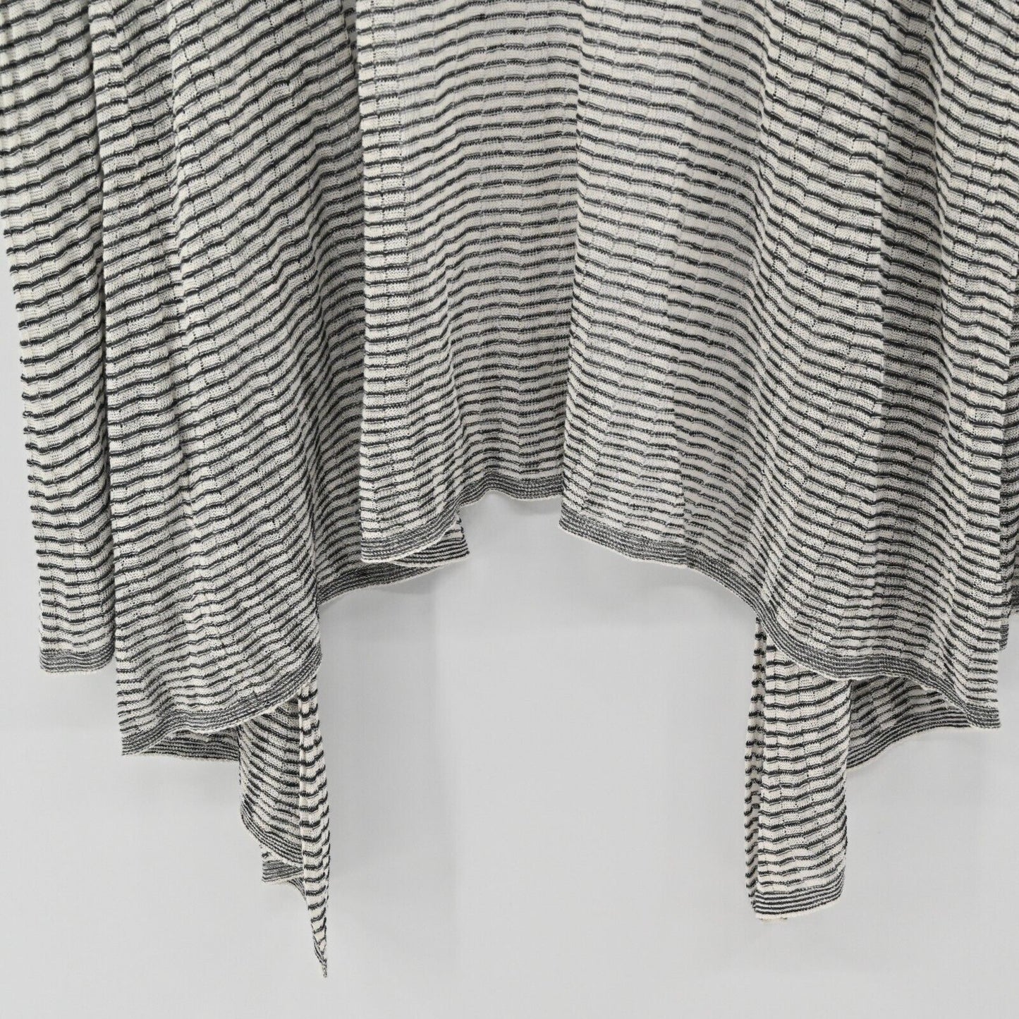EILEEN FISHER Cardigan Womens Sz M Fine Organic Linen Crepe Knit Sweater Stripe