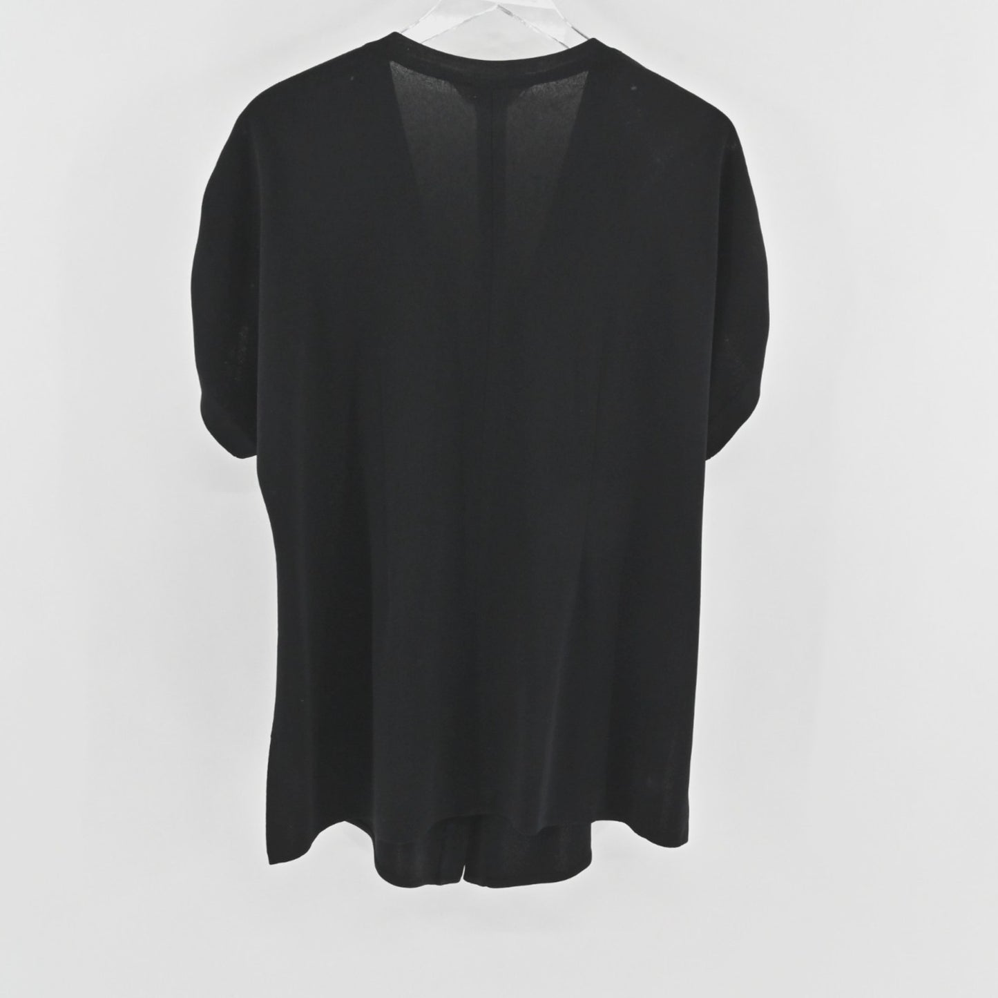Misook Womens Black Knit Cardigan Size M Minimal VNeck Short Sleeve Exclusively
