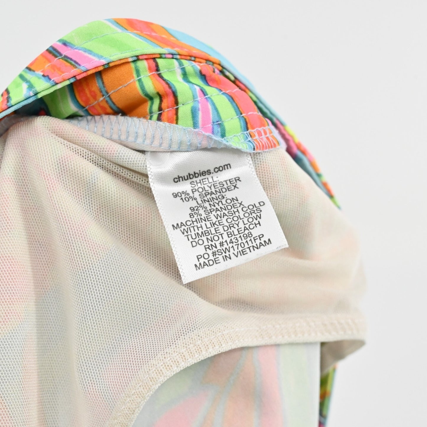 CHUBBIES Swim Trunks Mens Size M The Hooligans Multi Neon Pineapple Print Lined