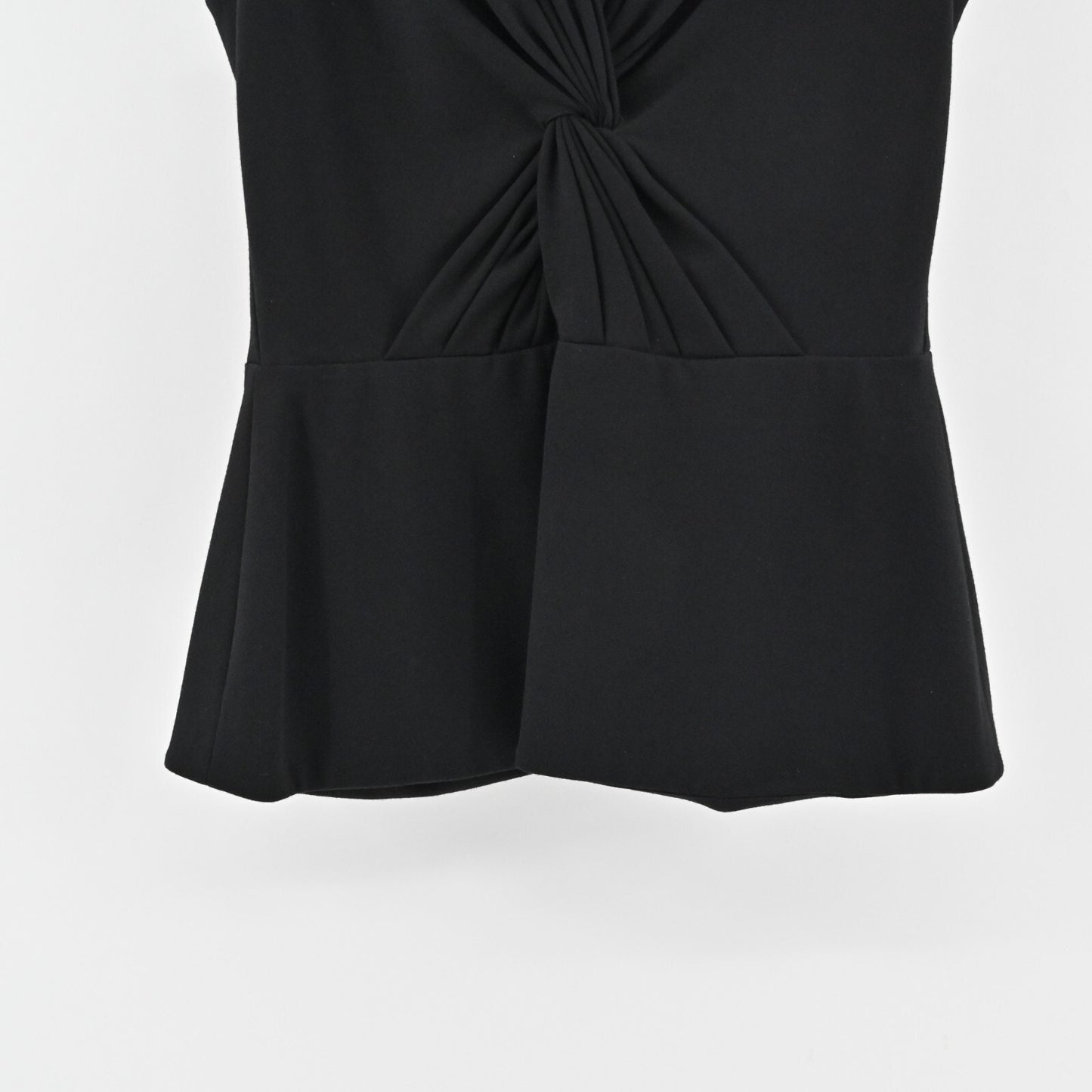 JASON WU Top Womens Size 6 Black Sleeveless Twist Front Ponte Peplum Blouse