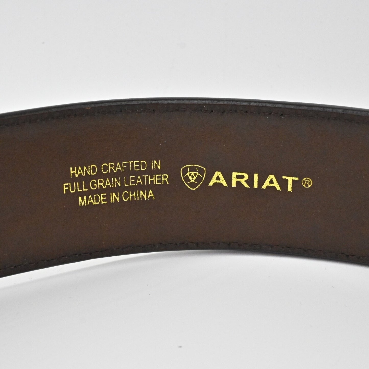 ARIAT Womens Tooled Leather Belt Size 38 Dark Brown Floral Silver Buckle Western