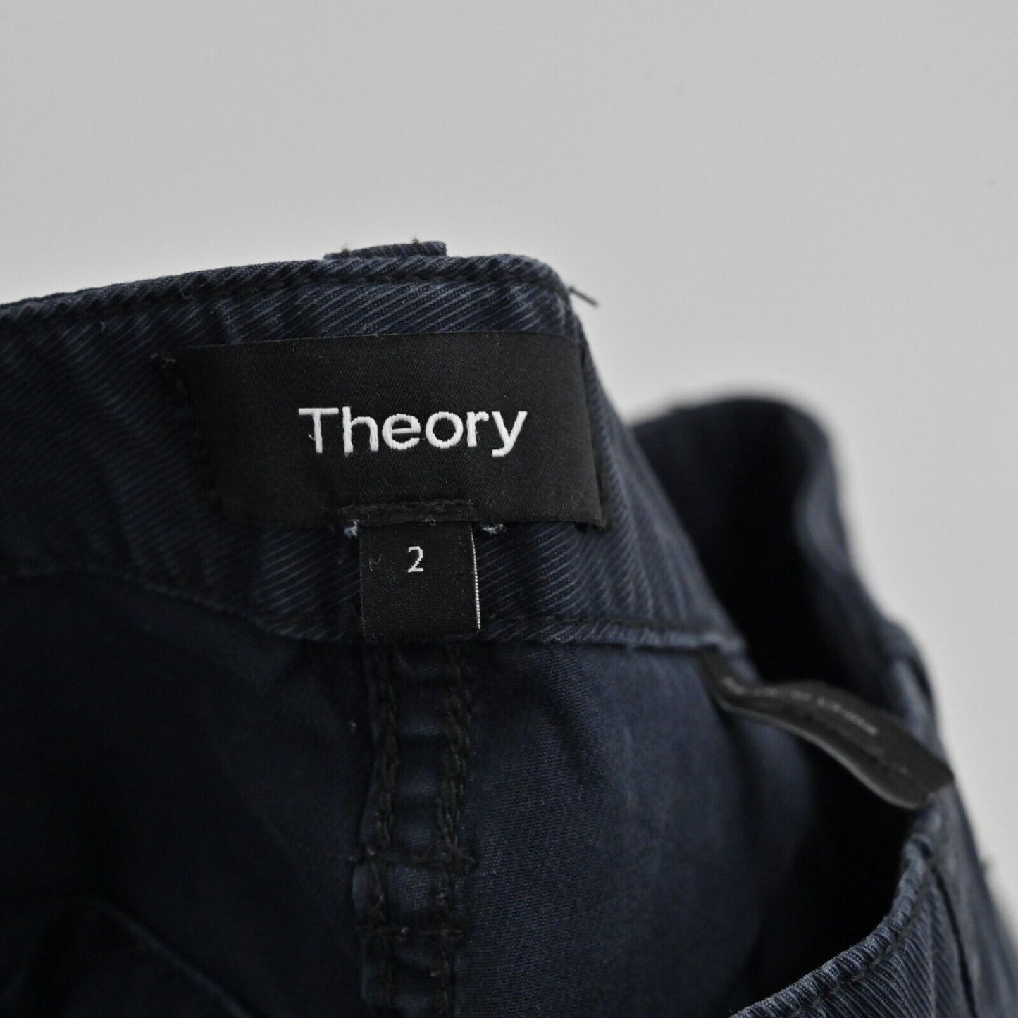 THEORY Pants Womens Size 2 Cargo Casual Twill Dark Navy Blue Ankle Cotton Spring