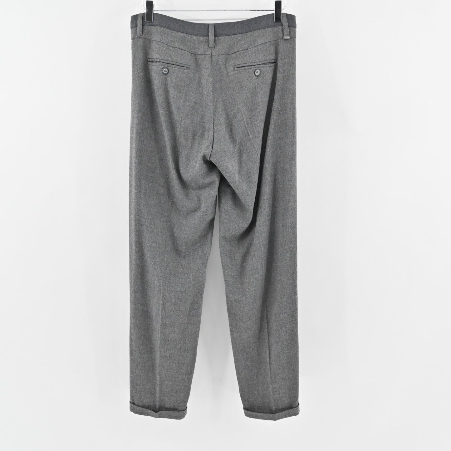 LES COPAINS Pants Womens Size 42 Blue Label Gray Wool Blend Straight Leg Trouser