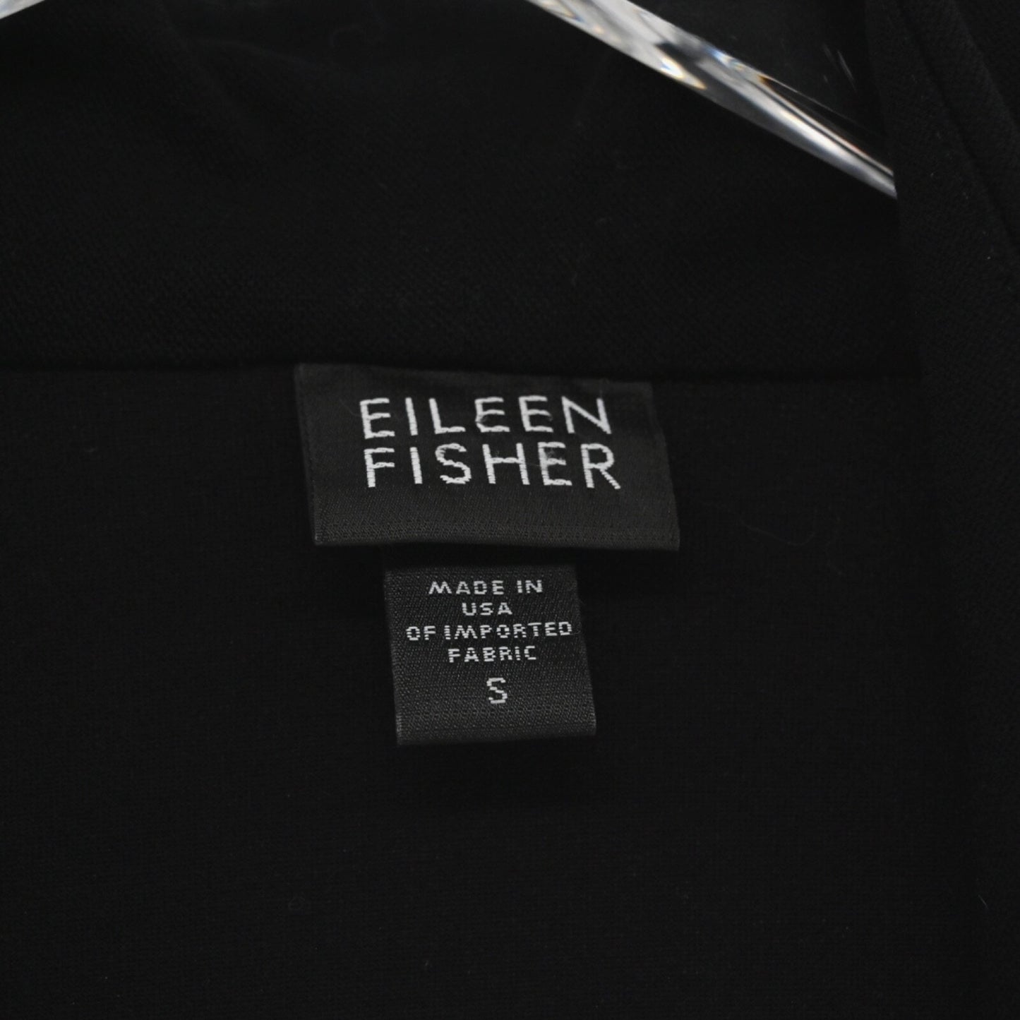EILEEN FISHER Womens Black Cardigan Size S Open Front Jersey Knit Minimalist USA