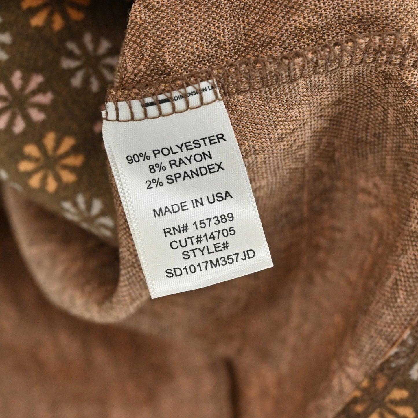 Altard State Floral Print Brown Blazer Size S Retro Mod Ruched 3/4 Sleeve USA