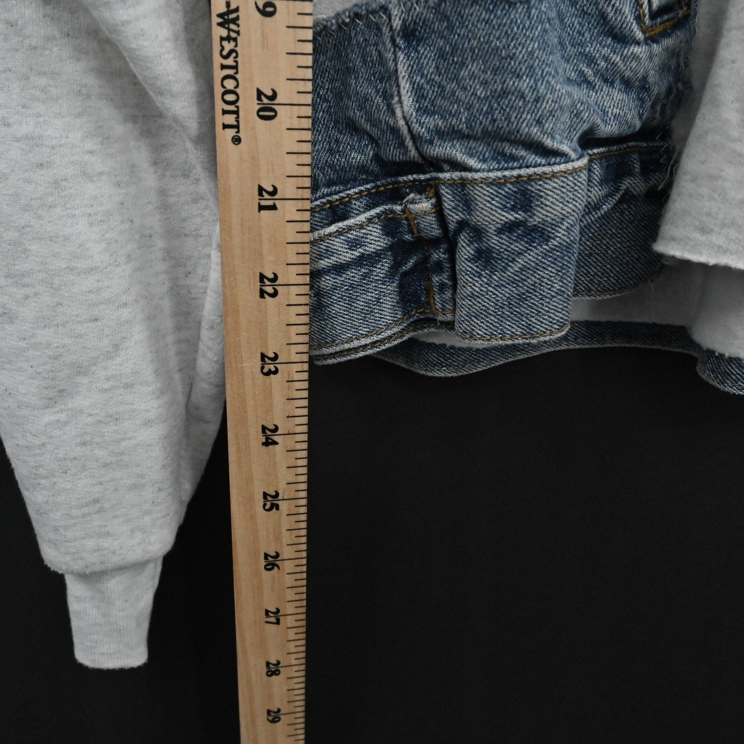Unemployed Denim Womens Sweatshirt Size M Rumble Graphic Denim Upcycled Trendy