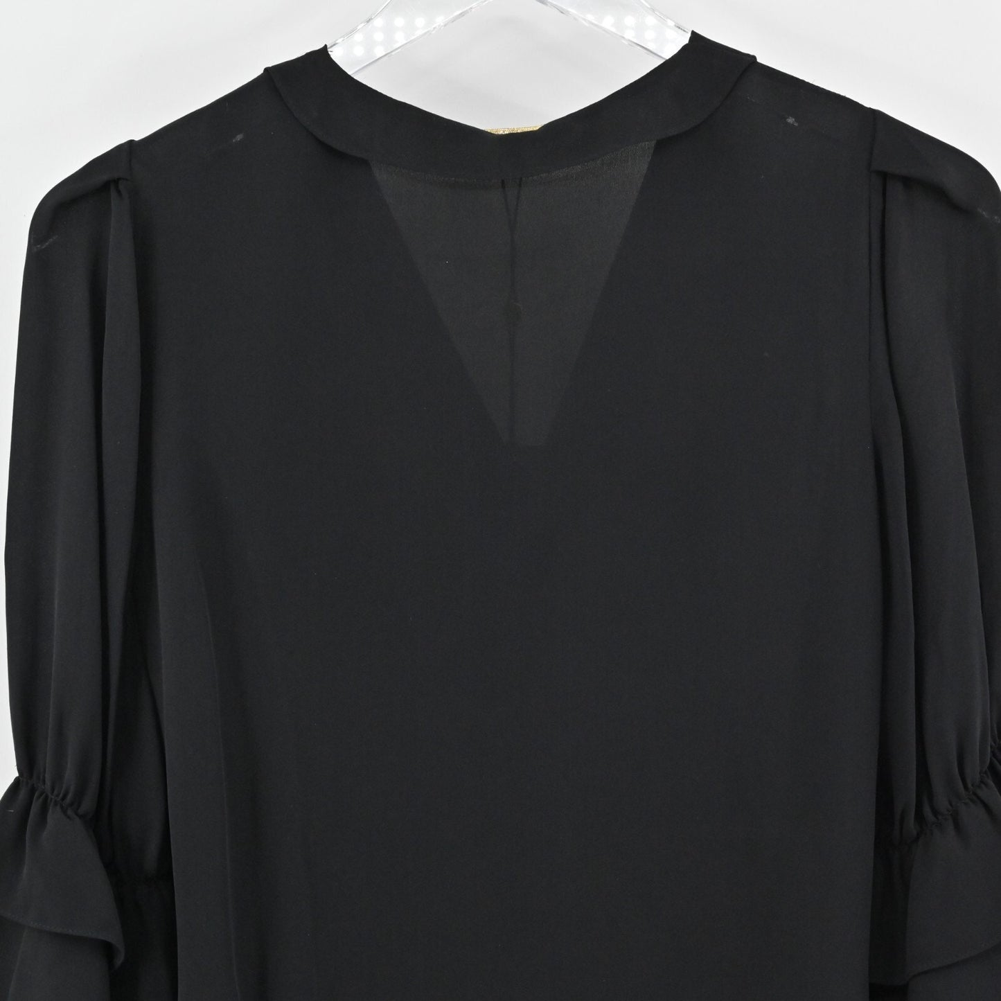 KOBI HALPERIN Womens Silk Top Size XS Demy Black Ruffle Whimsigoth Blouse NEW