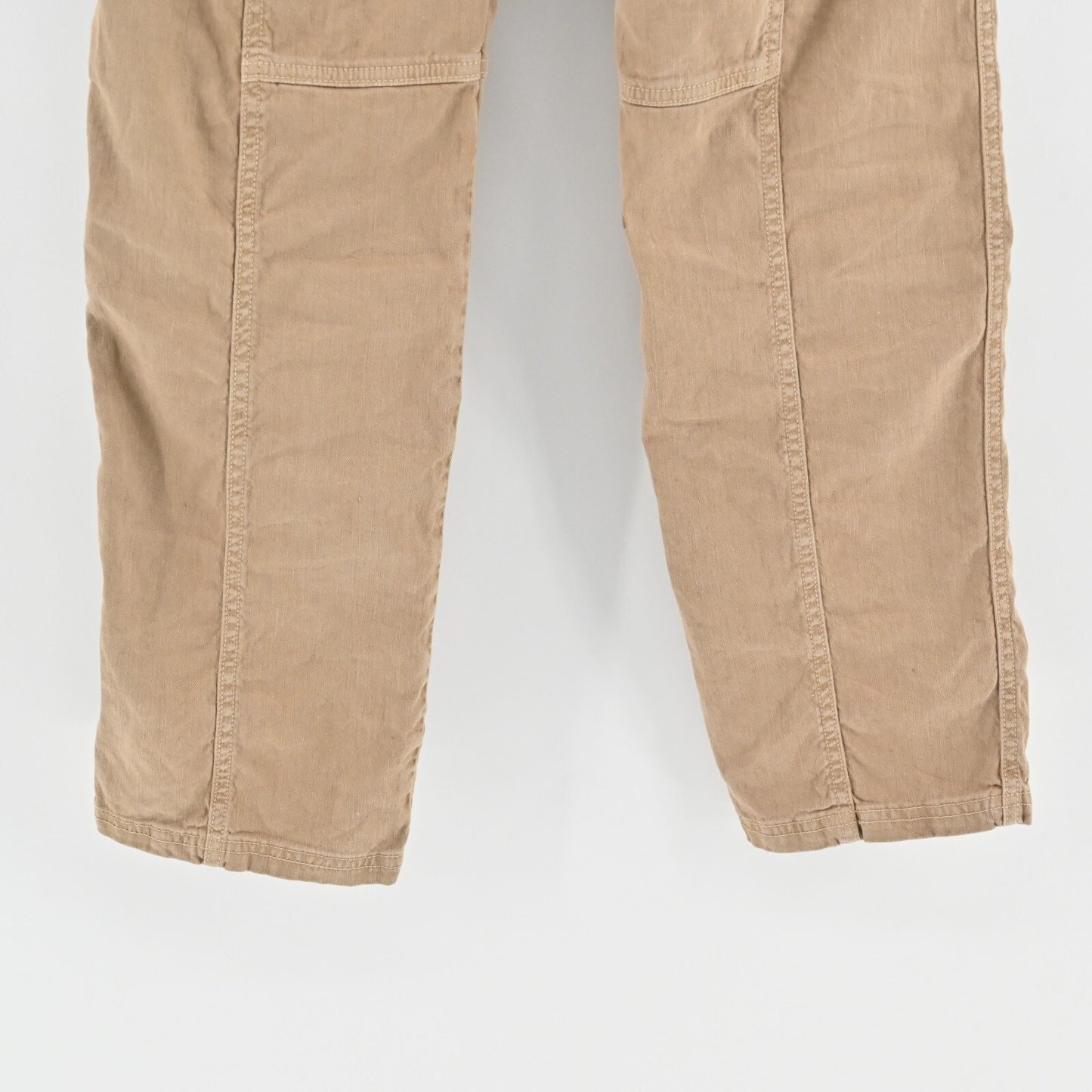 AMO Ellen Womens Pants Size 25 Straight Cargo Pocket Trouser Tan Linen Blend