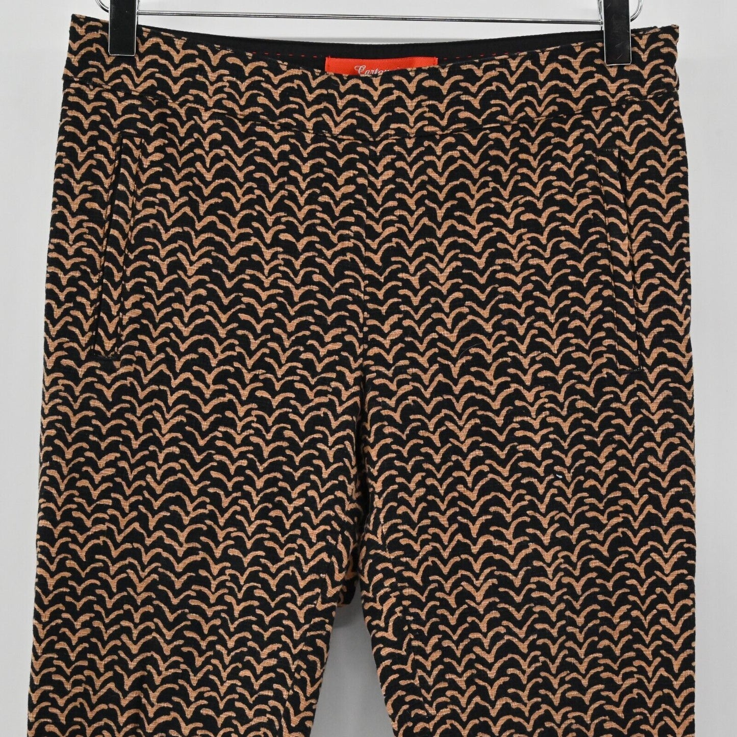 ANTHROPOLOGIE Pants Womens Size 4 Cartonnier Charlie Ankle Brown Black Print