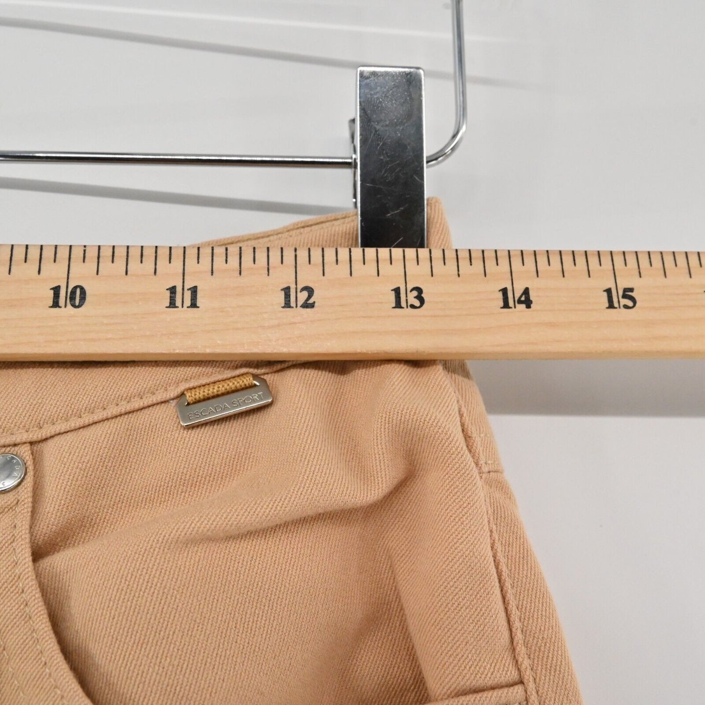 ESCADA Jeans Womens Sz 34 Sport High Waisted Skinny Stretch Jeggings Beige Denim