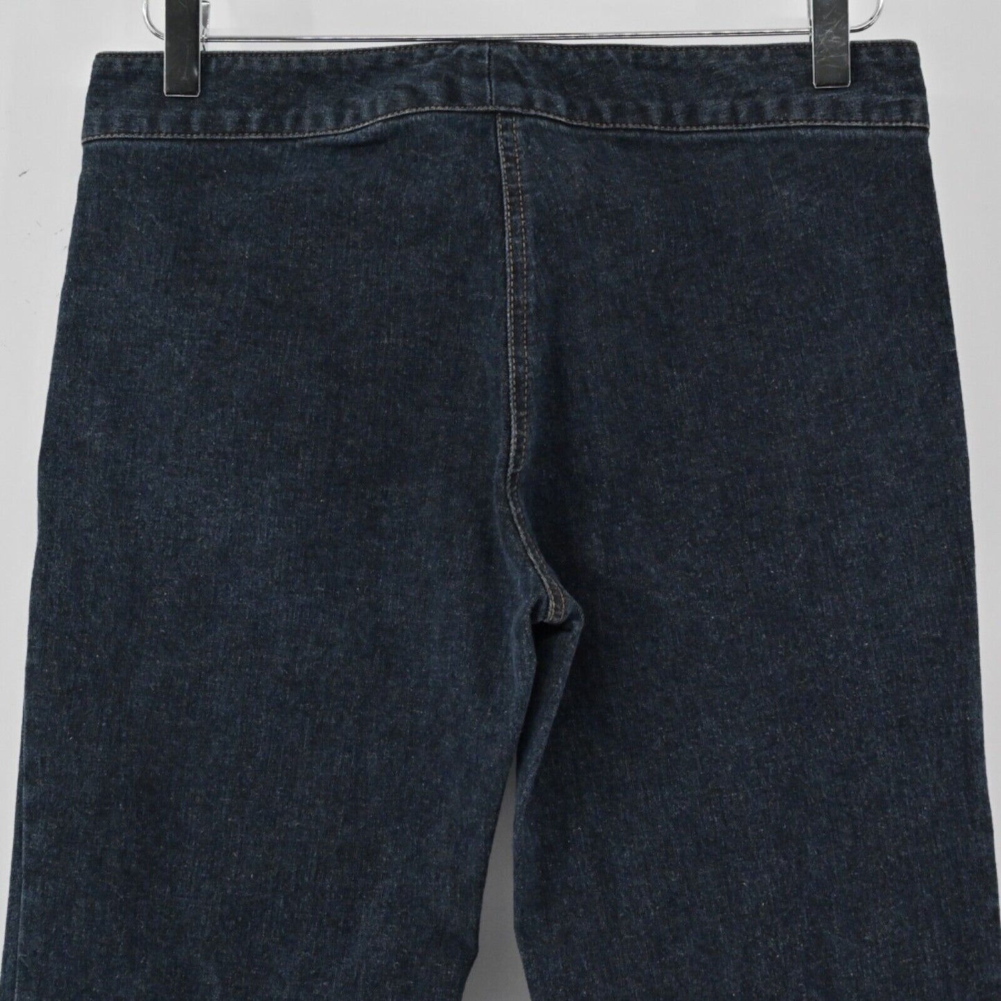 Vtg THEORY Jeans Womens Sz 2 Flare Trouser Dark Wash Low Rise Stretch Office Y2k
