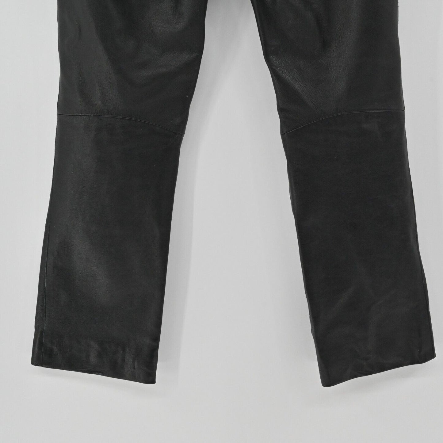 DKNY Pants Womens Size 4 Solid Black Genuine Leather Mid Rise Classic Boot Cut