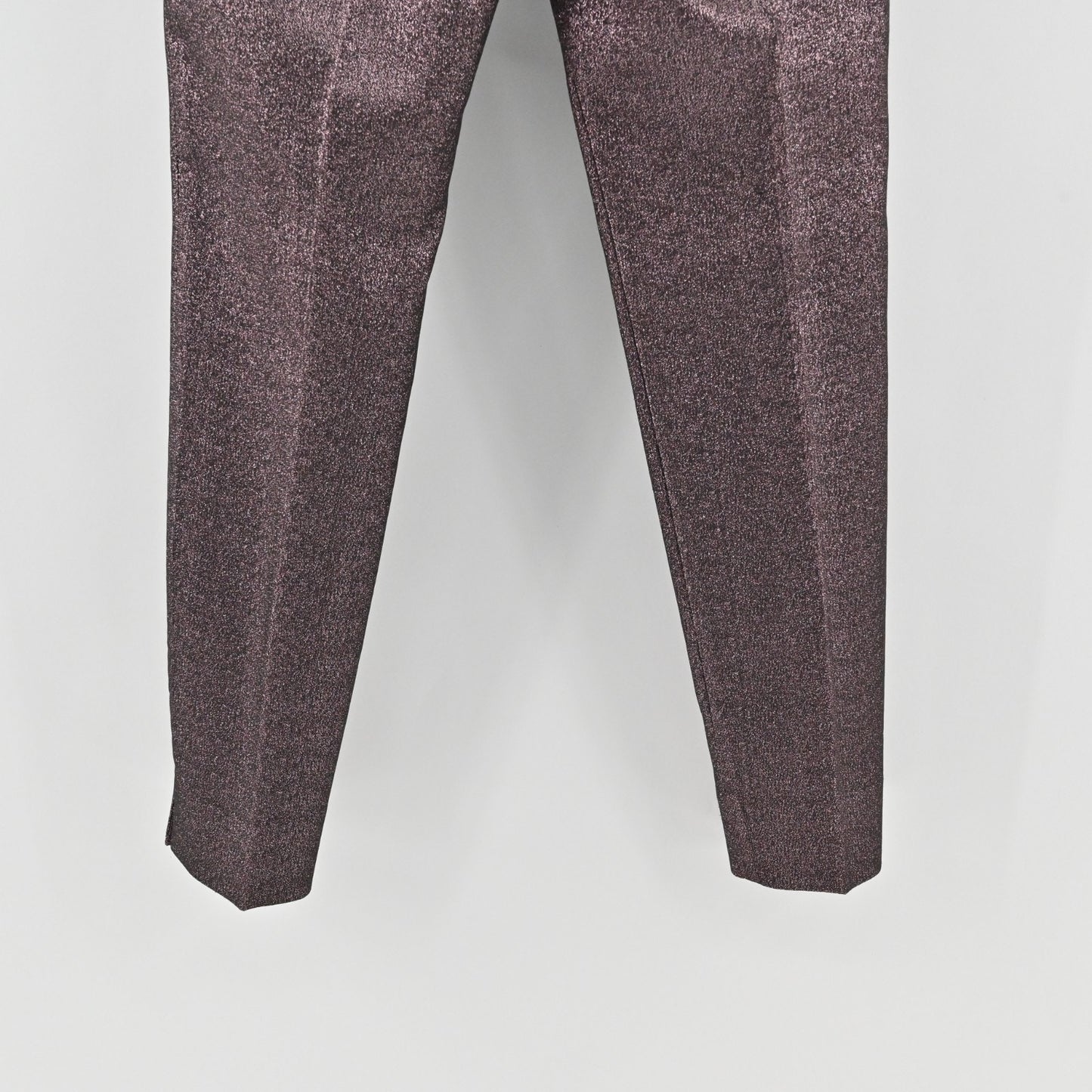 Maliparmi Womens Metallic Purple Straight Leg Pants Size 38 Mid Rise Casual