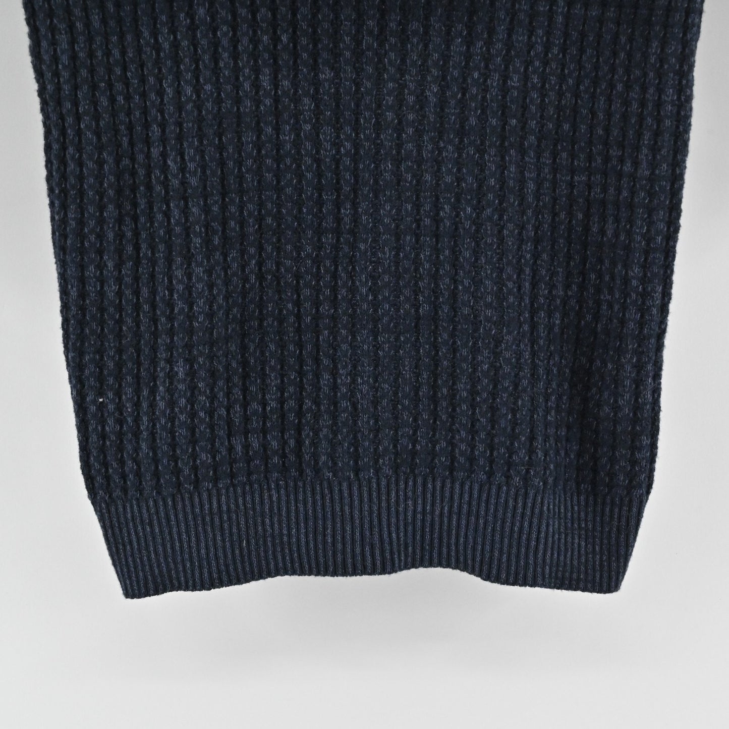 FREE PEOPLE Womens Hooded Sweater Size S Navy Blue White Cotton Knit Fitted Top