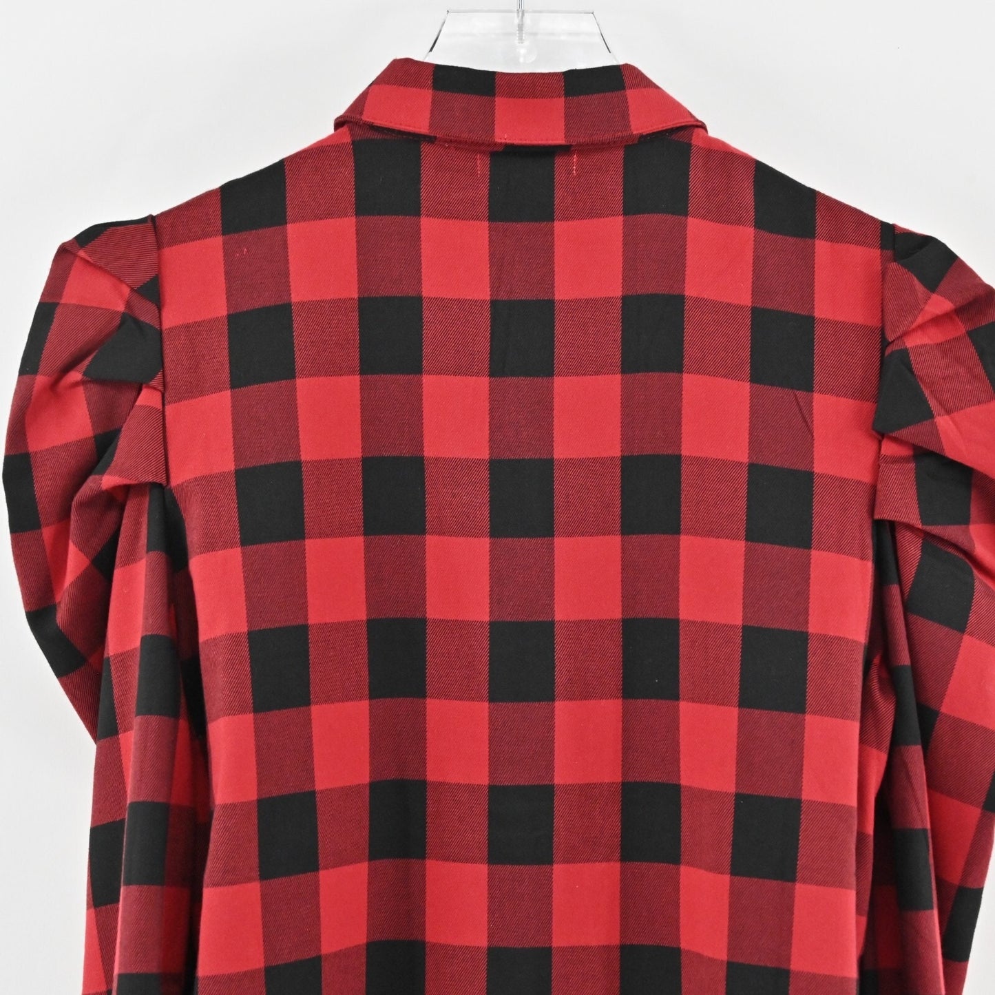 BADGLEY MISCHKA Top Womens Size S Red Black Gingham Button Front Pocket Blouse