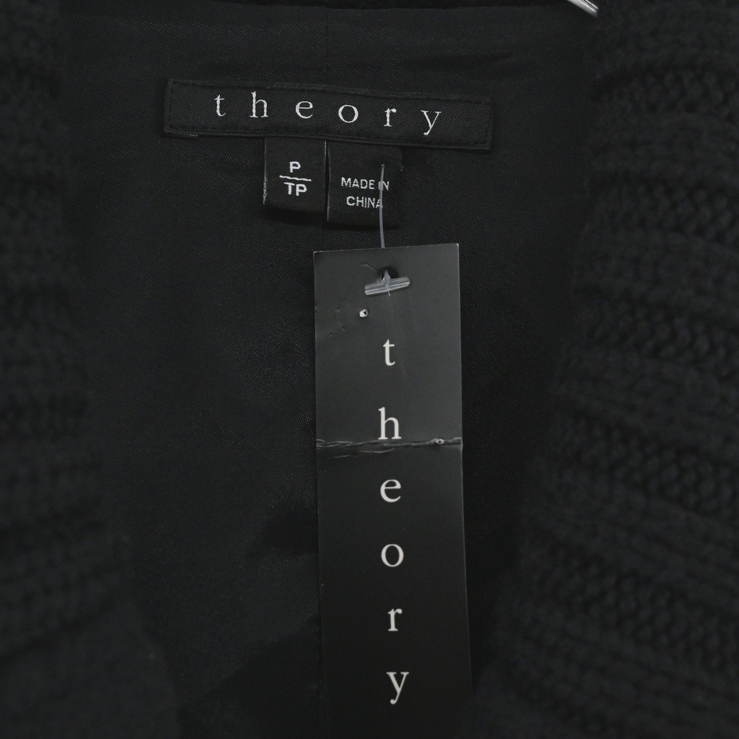 Theory Womens Ponette Jacket Size 0 Wool Cashmere Black Rib Collar Luxury NEW