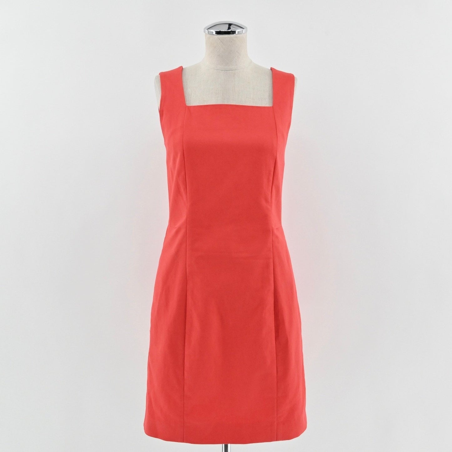 COS Womens Slim Fit Linen Cotton Dress Size 2 Sleeveless Red Minimalist Modern