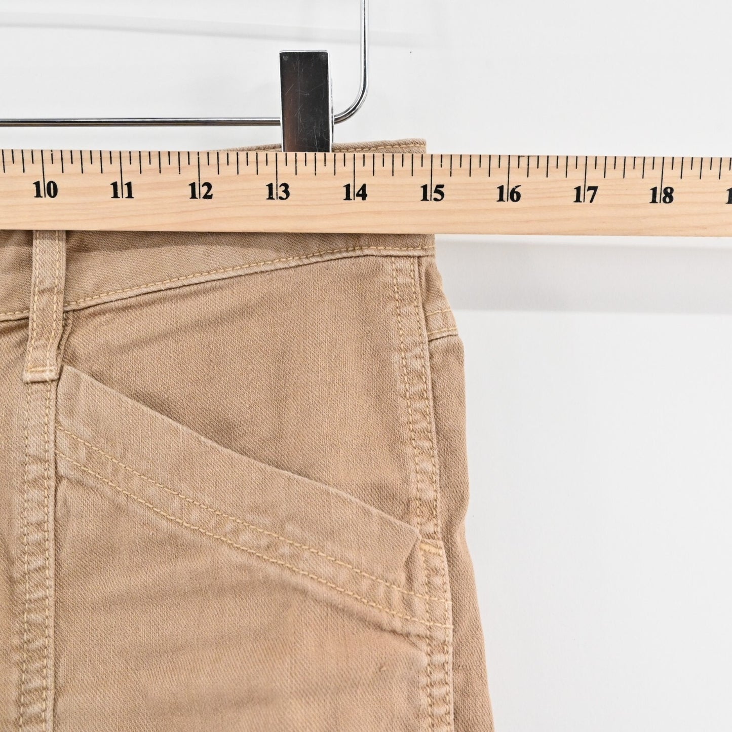AMO Ellen Womens Pants Size 25 Straight Cargo Pocket Trouser Tan Linen Blend