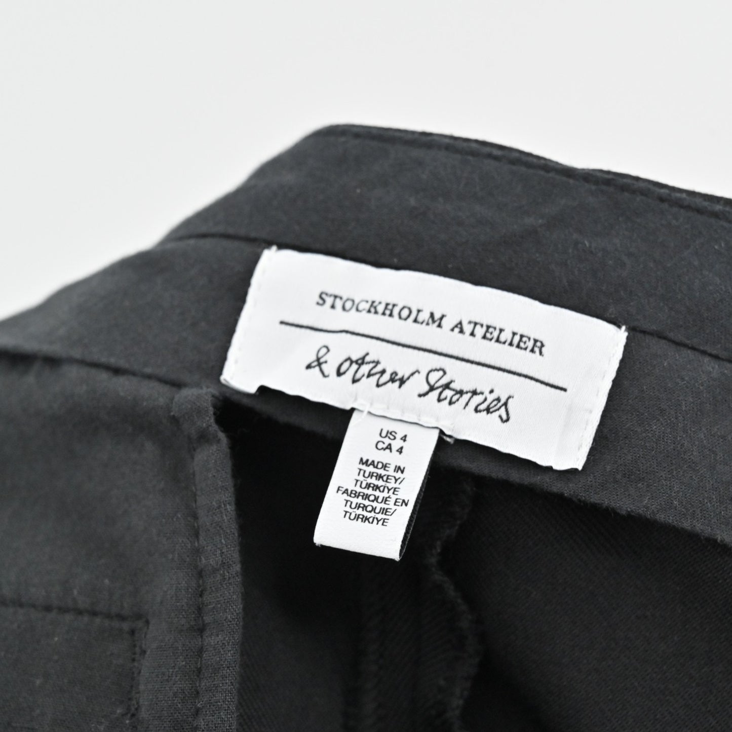 & OTHER STORIES Womens Wool Pants Size 4 Black High Rise Wide Leg Trousers