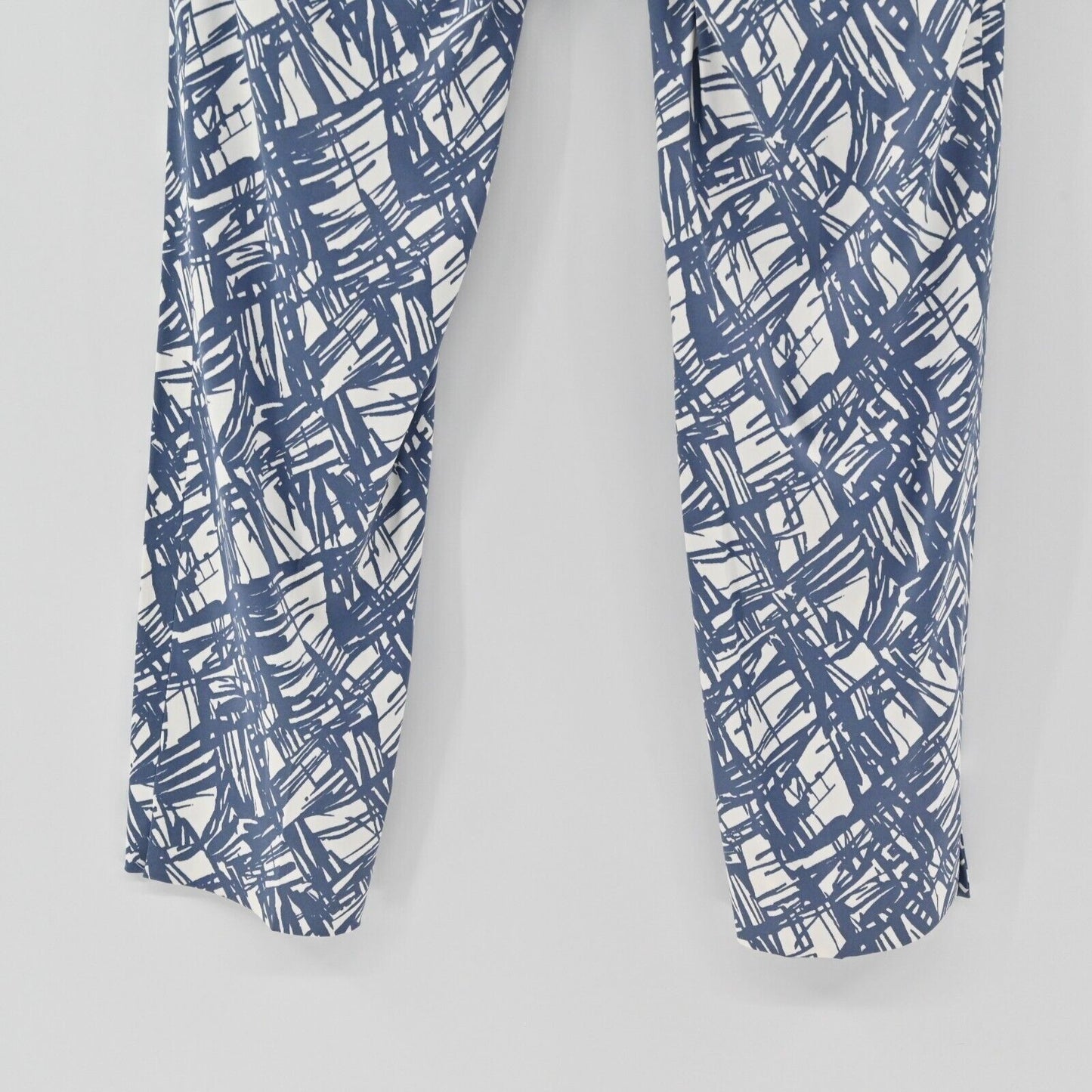 PESERICO Pants Womens Size 42 Blue White Abstract Printed Skinny Leg Stretch