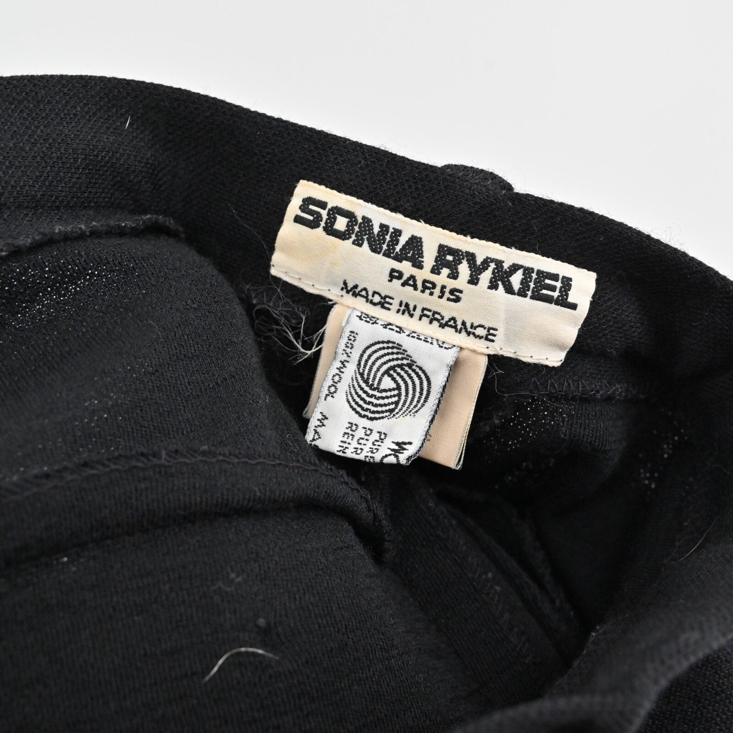 Vtg SONIA RYKIEL Pants Womens Size 6 Black Wool Pleated High Rise Straight