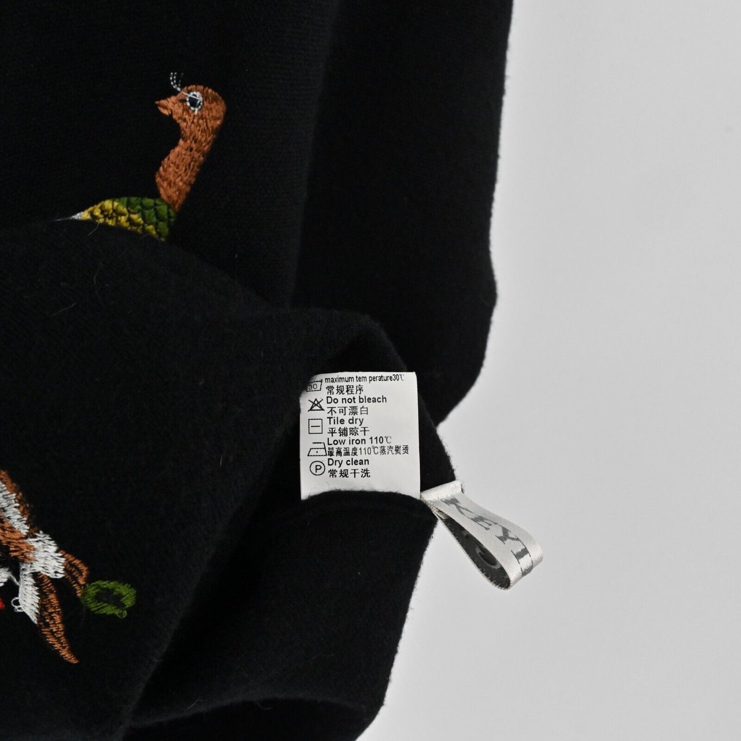 KEYINGYI Sweater Womens One Size Bird Motif Embroidered Cashmere Fringe Turkey