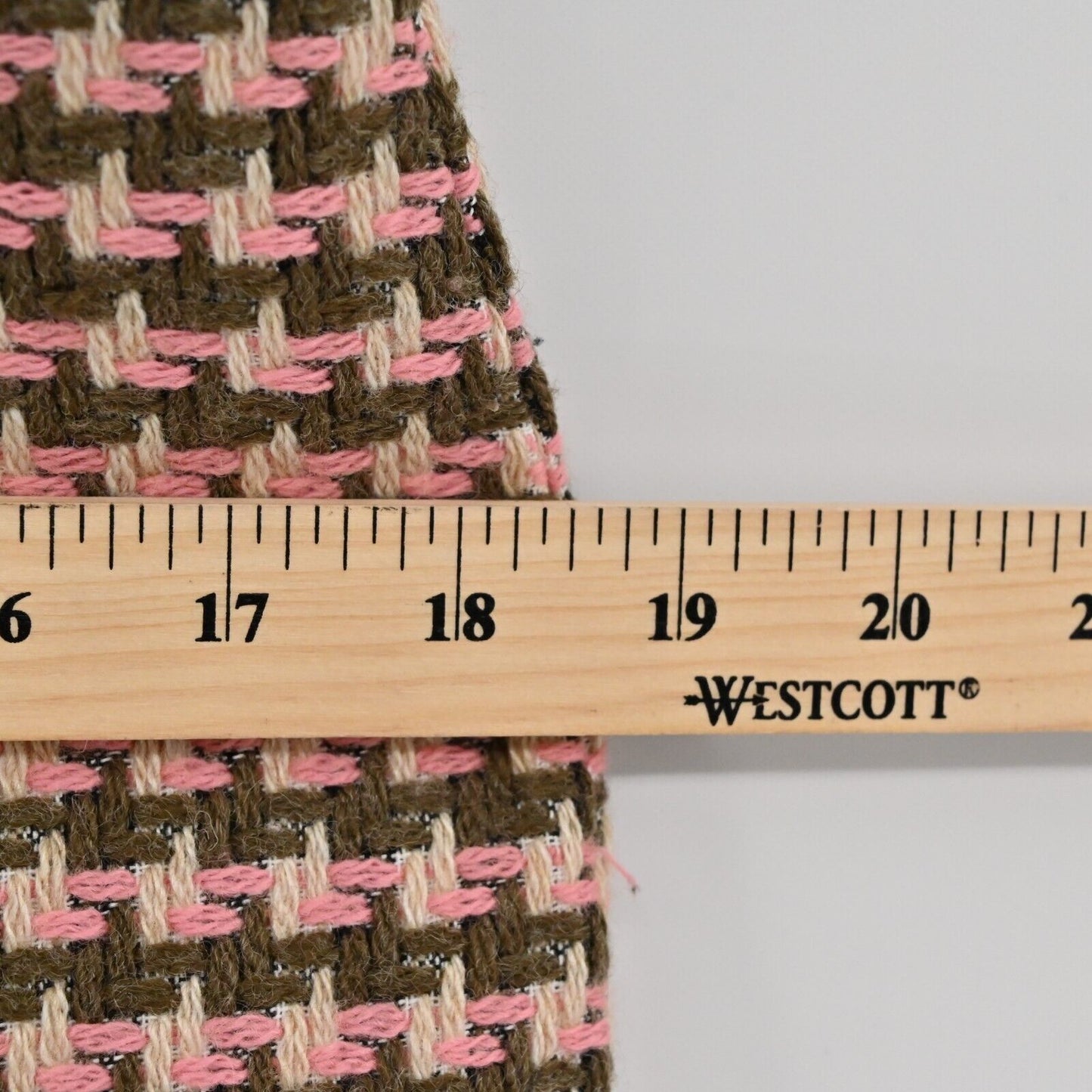 Vtg RUTH Dress Womens Sz 10 Strapless Wool Brown Pink Flower Detail Houndstooth