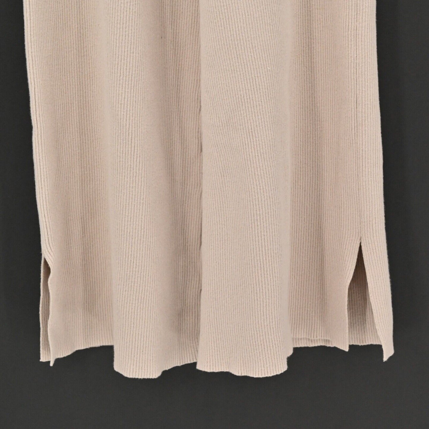 VEILED Pants Womens Size XS Beige Remy Ribbed Knit Elastic High Rise Wide Leg