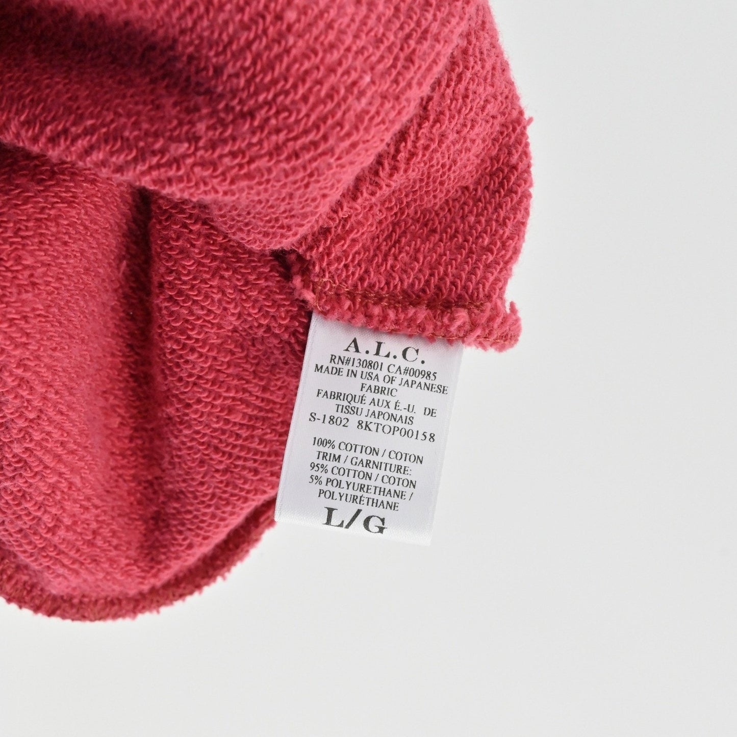 ALC Womens Crane One Shoulder Sweatshirt Size L Red Asymmetric Casual Pullover