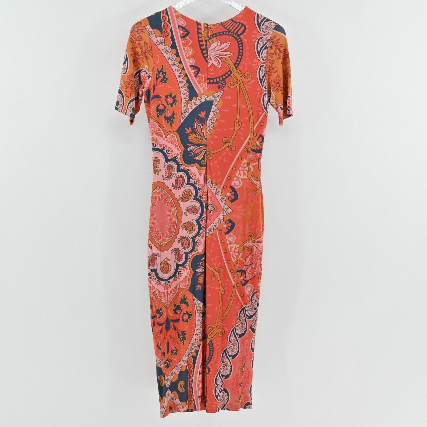 Anthropologie Farm Rio Giannina Knit Midi Dress Size S Bohemian Paisley Fitted