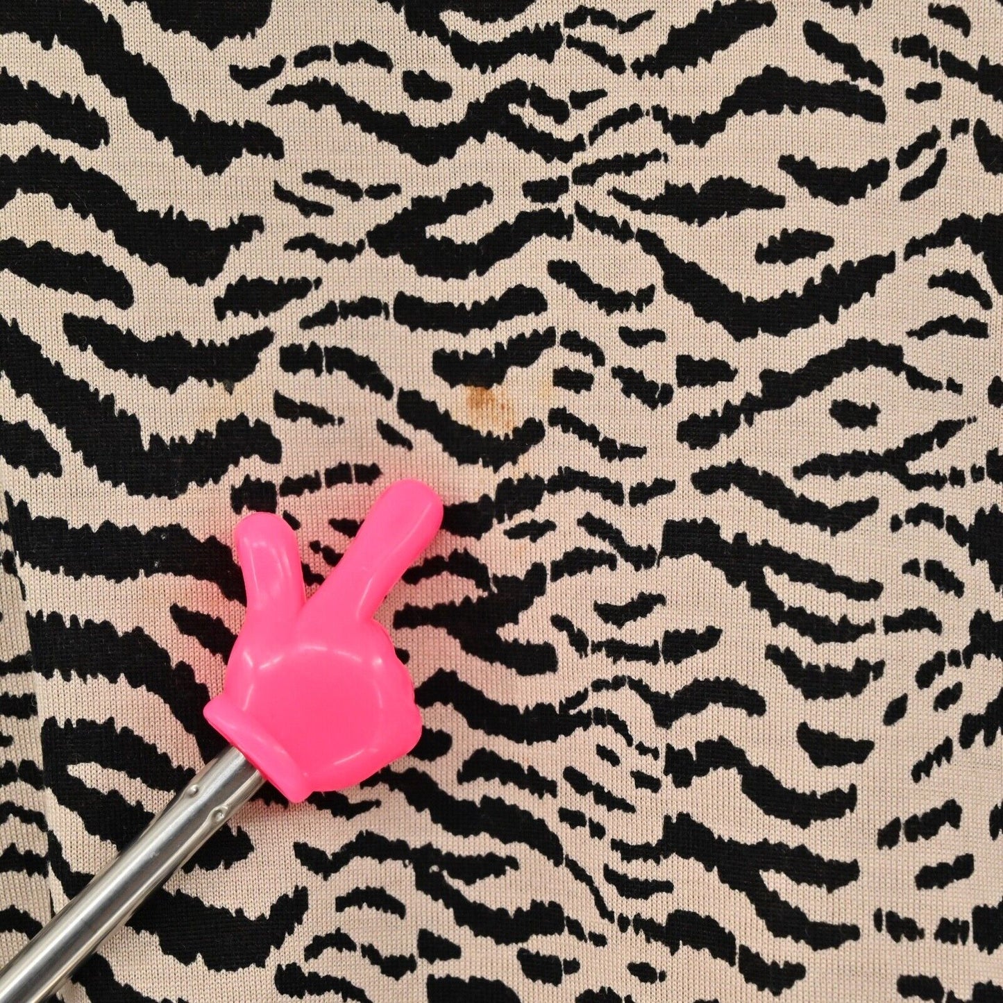 GERARD DAREL Dress Womens Size 36 Zebra Print Silk Cotton 3/4 Sleeve Faux Wrap