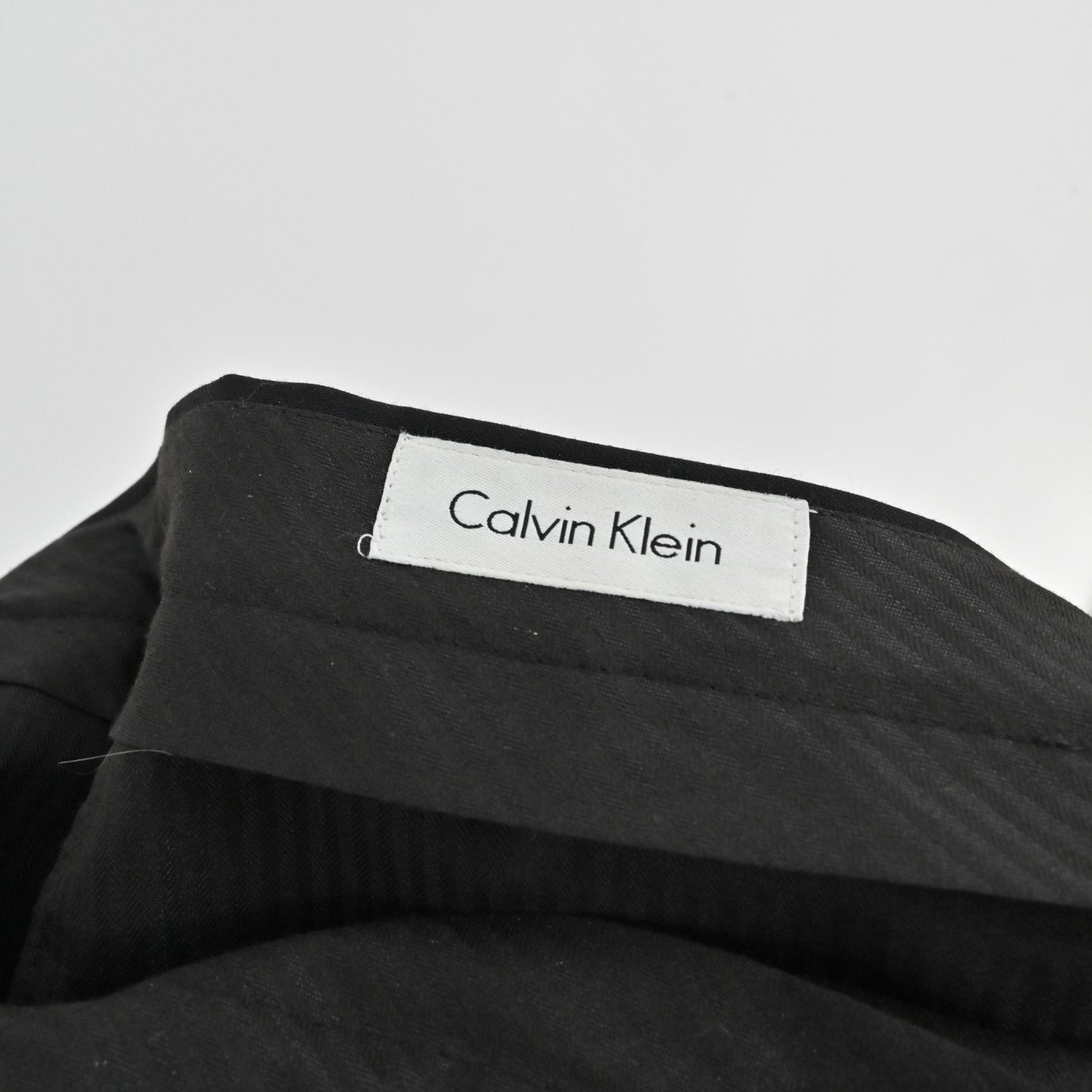 Calvin Klein Mens Classic Black Pleated Straight Leg Dress Pants Size 33R Career