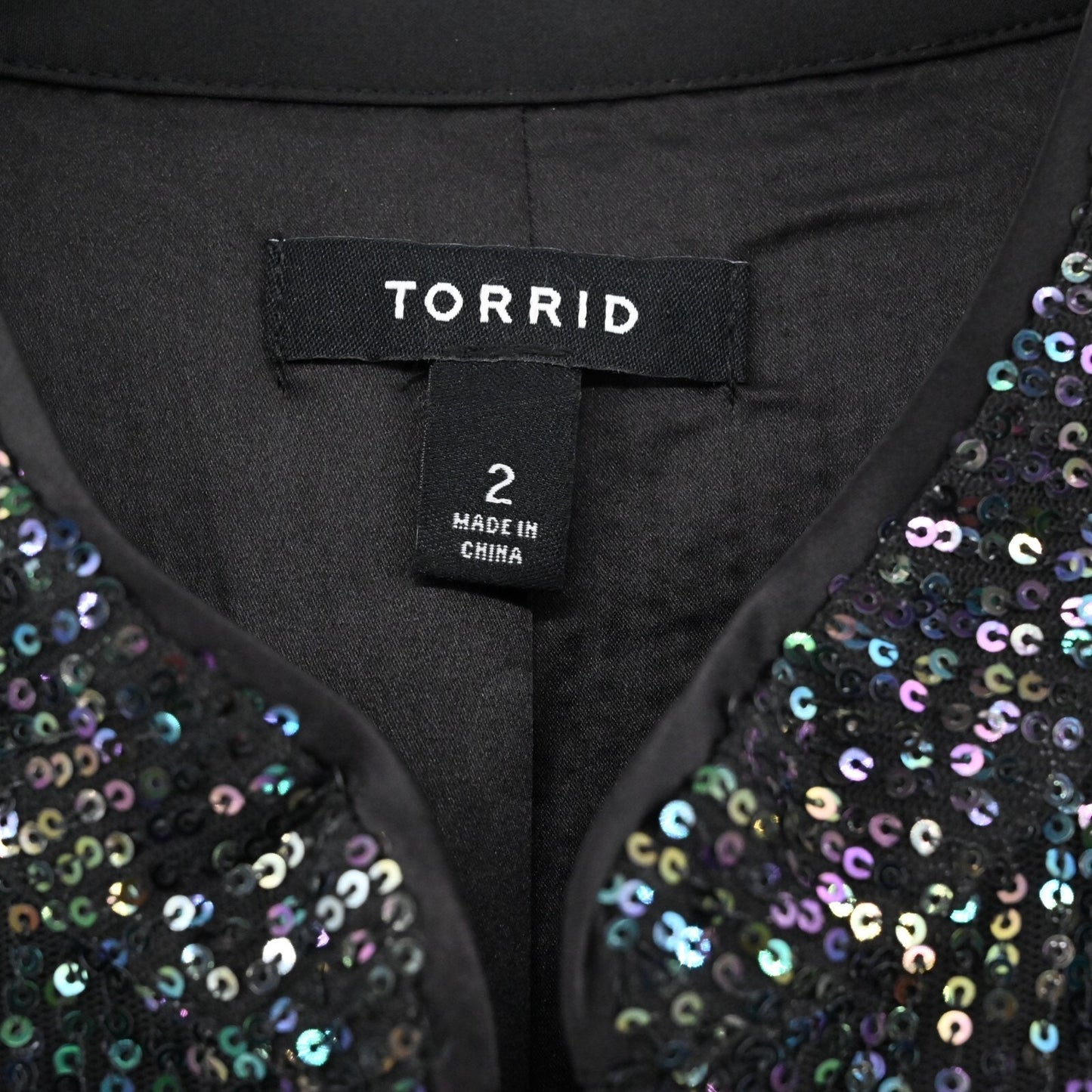 TORRID Sequin Moto Jacket Plus Size 2X Black Evening Bomber Womens Zip Front