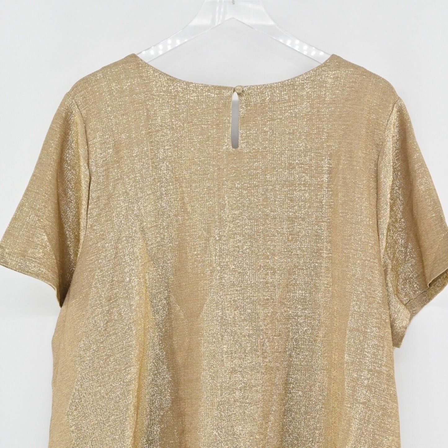 New JESSICA LONDON Gold Top Womens Plus Size 26/28 Metallic Blouse Champagne