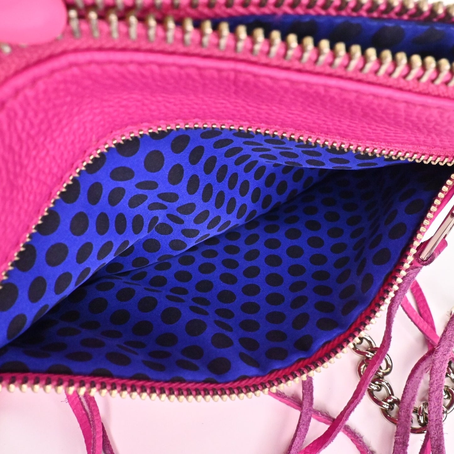 Rebecca Minkoff Mini 5 Zip Rocker Pink Crossbody Bag Leather Silver Maximalist