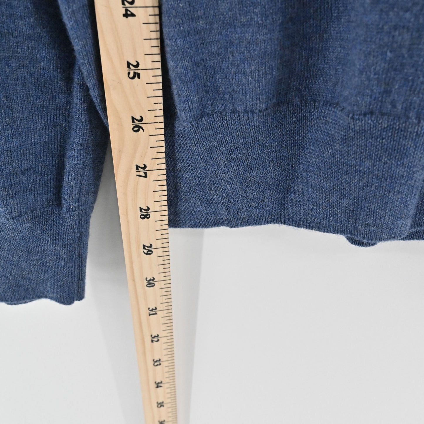 BROOKS BROTHERS Mens Merino Wool Sweater Sz L Blue Pullover V Neck Knit Academia
