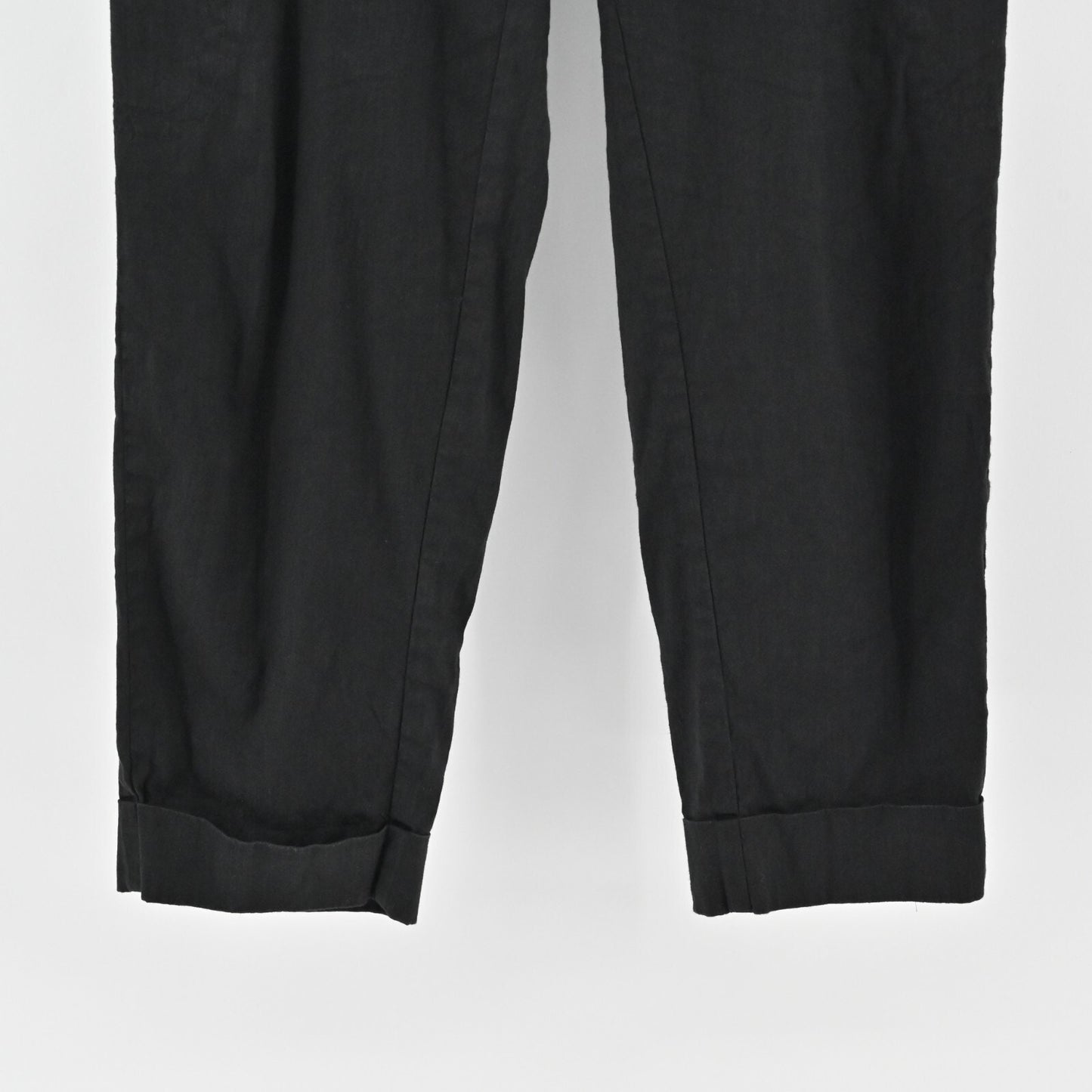 VINCE Pants Womens Size S Cropped Linen Blend Solid Black High Rise Trousers