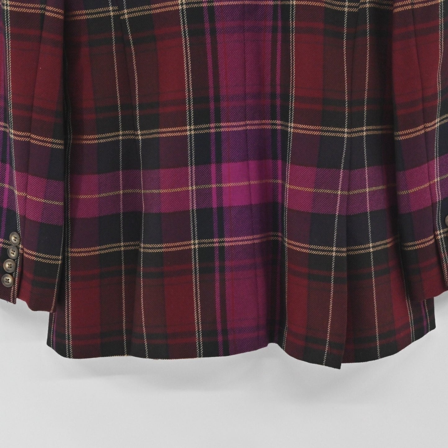 Vtg ELLEN TRACY Womens Wool Plaid Blazer Size 10 Purple Preppy Dark Academia Y2k
