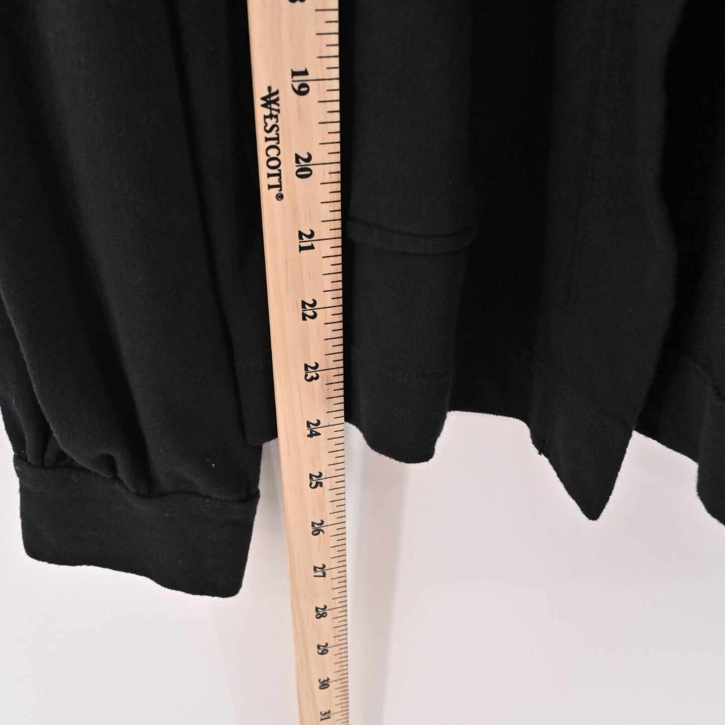 ANTHROPOLOGIE Cardigan Womens Size M T.La Solid Black Open Front Patch Pocket