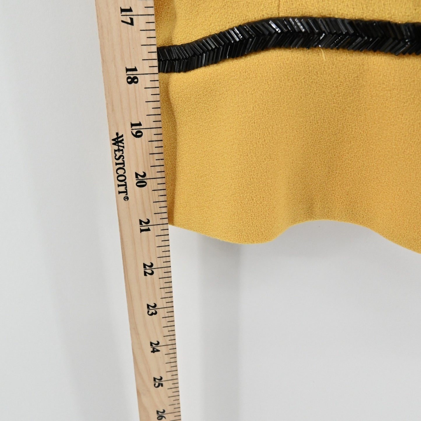 Vtg Nolan Miller Wool Beaded Jacket Tank Set Size 8 Yellow Retro Glam Hong Kong