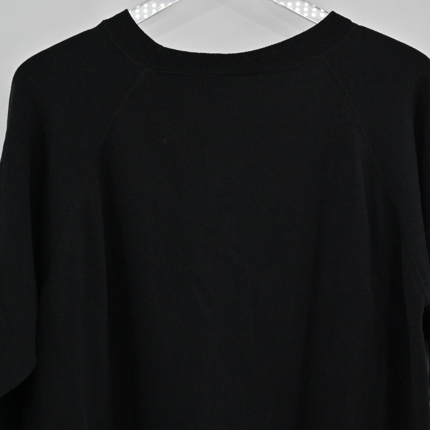 Vtg HANES Sweatshirt Womens Size L Black Glitter Puff Paint Autumn Birds USA 90s