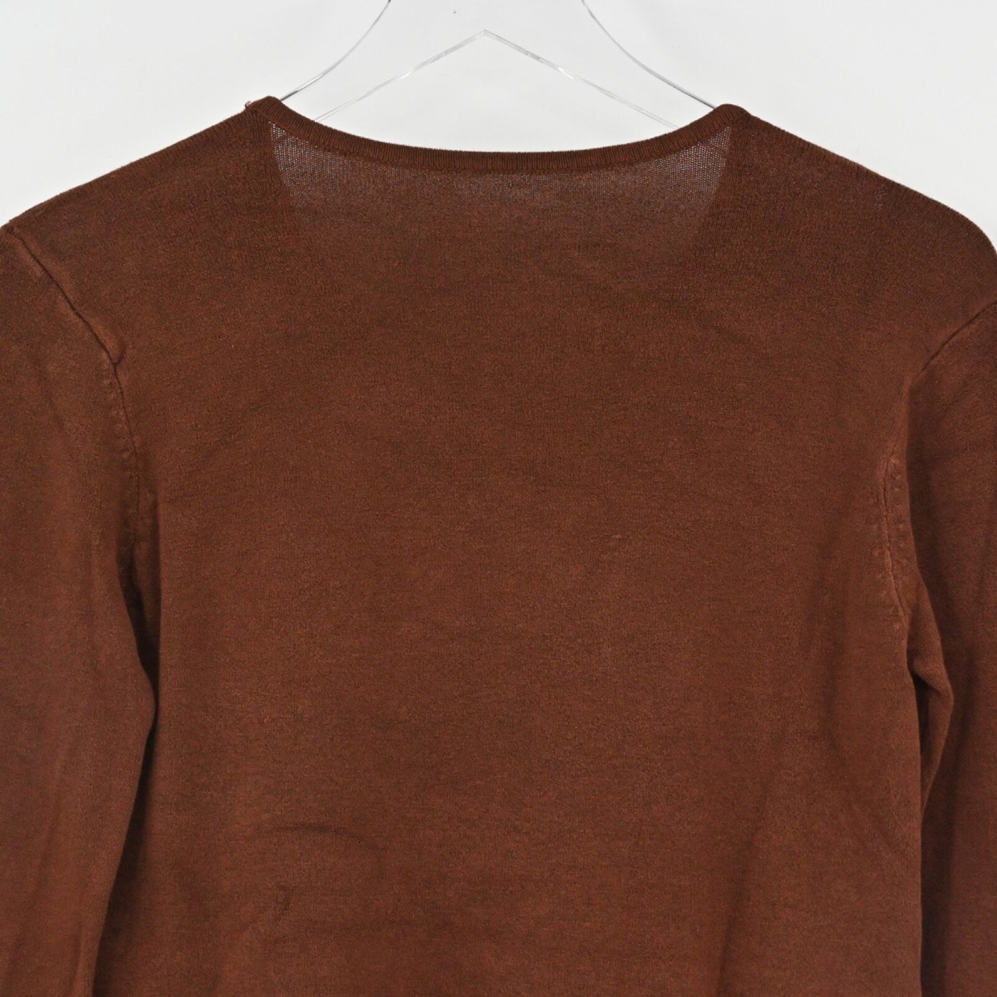 Vtg Y2k Sequin Floral Sweater Womens Size XS Brown Knit Beaded Hippie Dead Stock