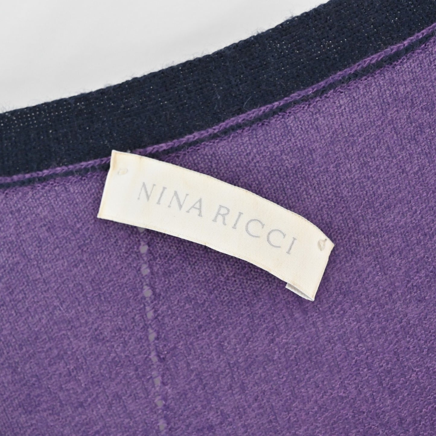 NINA RICCI Sweater Womens Size M Cashmere Blend Purple VNeck Knit Cardigan