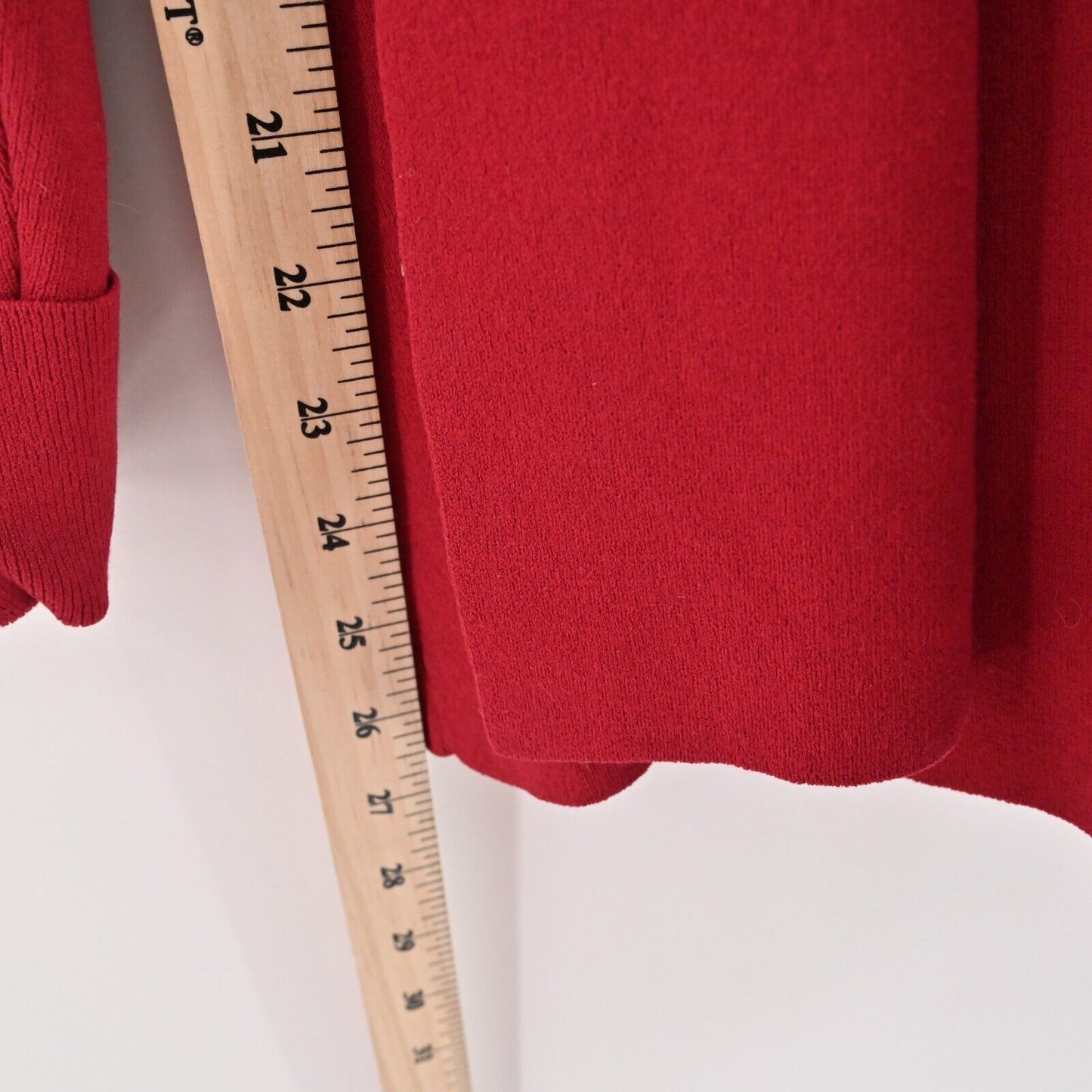 EILEEN FISHER Cardigan Womens Size S Red Italian Yarn Knit Open Front Sweater