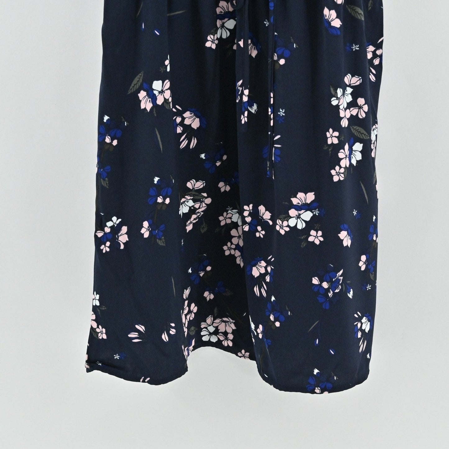41 Hawthorn Womens Sleeveless Floral Mini Dress Size S Navy Pink Drawstring NEW